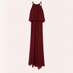 David’s Bridal Girls Burgundy Formal Dress Bridesmaid Chiffon